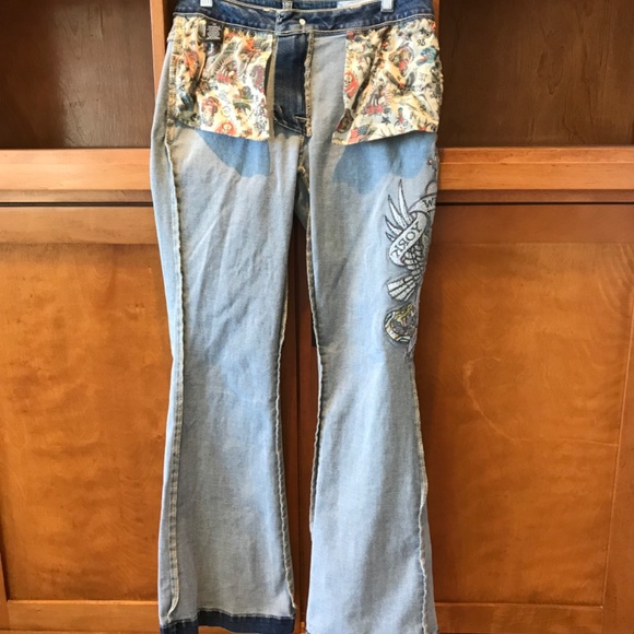 LAID-BACK VIBES🔥 SKULL & EAGLE LOW WAIST STRETCH JEANS - Picture 7 of 14